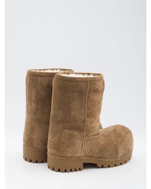 Balenciaga Alaska Fur Low Boots in Natural | Lyst UK