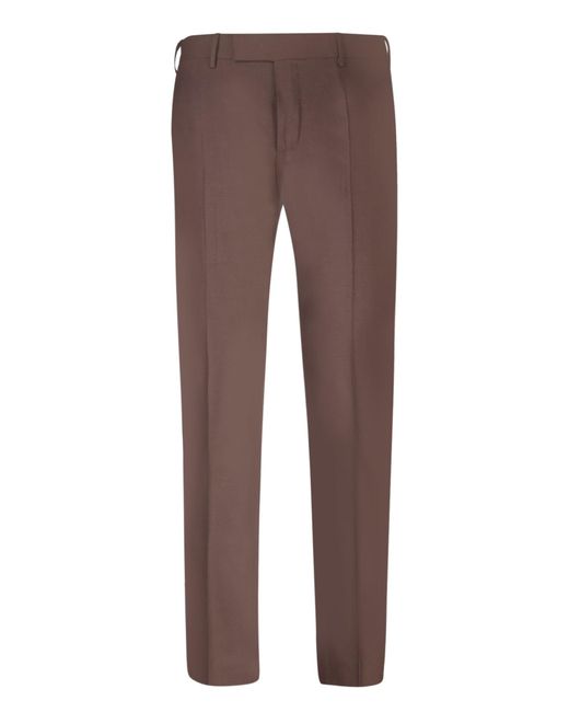 PT Torino Brown Dieci Trousers for men