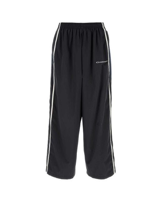 Balenciaga Black Two-Tone Polyester Pant for men
