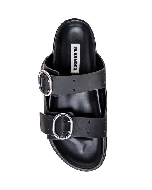 Jil Sander Black Leather Sandal for men