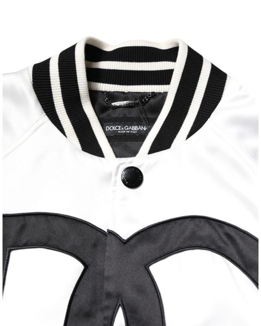Dolce & Gabbana Gray Dg Logo Polyester Jersey Bomber Jacket for men