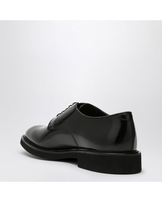 Doucal's Black Low Leather Lace-Up for men