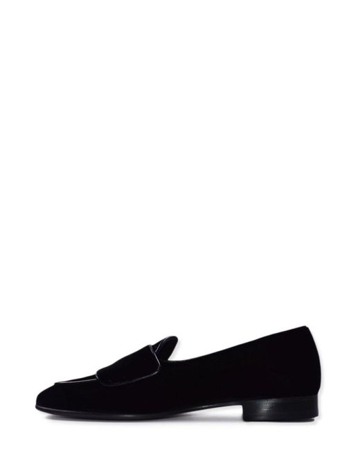 Edhen Milano Black Almond Toe Slip-On Loafers for men