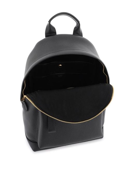 Tom Ford Black Grained Leather 'buckley' Backpack for men