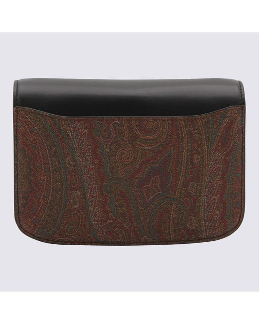 Etro Brown And Multicolour Leather Essential Crossbody Bag