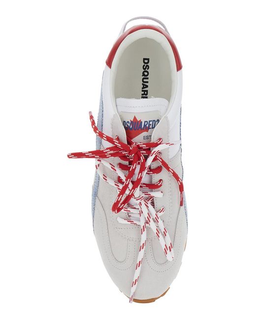 DSquared² White Sneakers Dc-642 With Contrast Detail On The Back for men