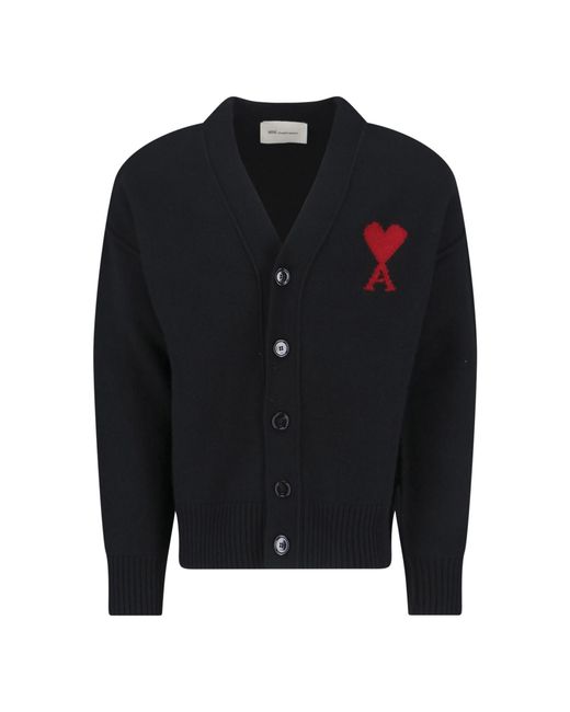 AMI Black Ami Sweaters Wool for men