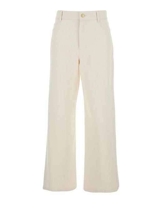 Max Mara White Jeans Zarina Denim Cotton