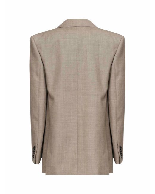Saint Laurent Gray Double-Breasted Wool Jacket