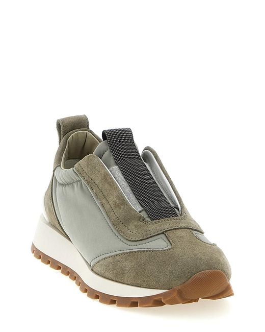 Brunello Cucinelli Green Polyester Athletic Sneakers