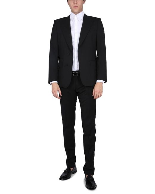Dolce & Gabbana Black Single-Breasted Jacket Virgin Wool Elastane for men