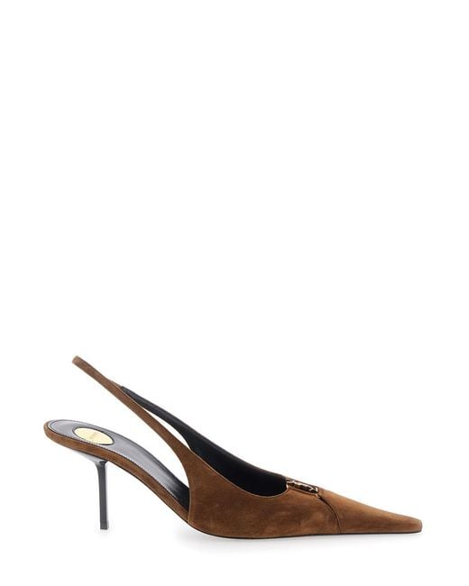 Saint Laurent Brown Heels Babylone 75 Leather Upper