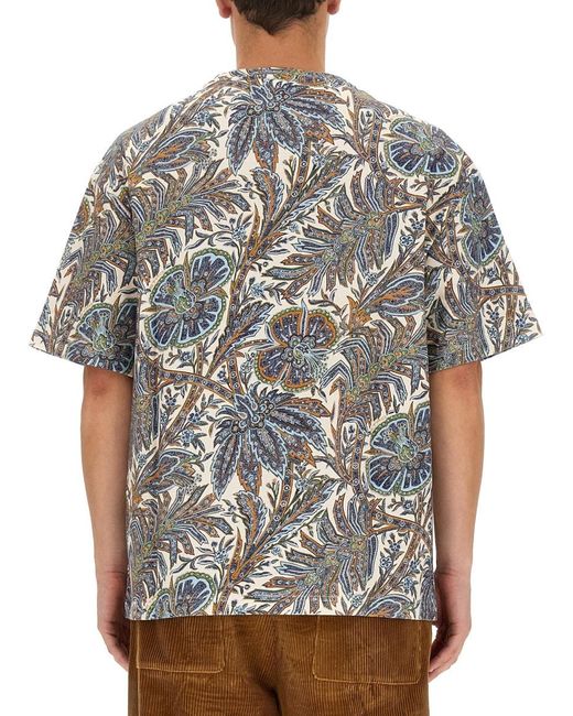 Etro Gray Floral Print T-Shirt for men
