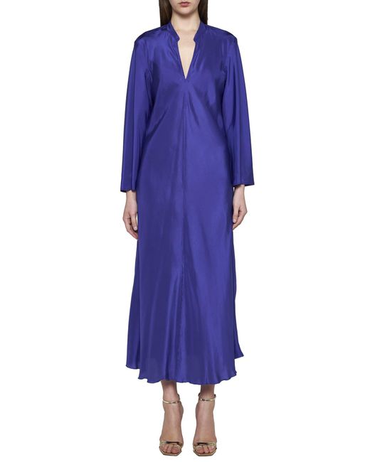 Forte Forte Blue Habutai Silk Midi Dress