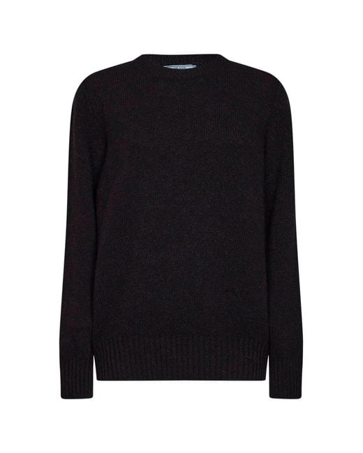 Prada Black Crewneck Cashmere Wool Sweater, Virgin