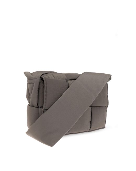 Bottega Veneta Gray ‘Cassette Small’ Shoulder Bag for men