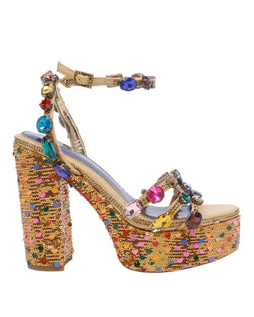 Kurt Geiger Blue Kensington Jewel Platform Pumps