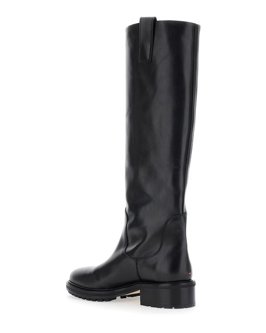 Aeyde Black Knee-High Boots Henry Leather Calf