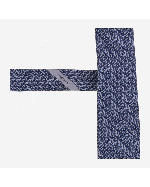 Ferragamo Blue Tie Silk Ties & Bow for men