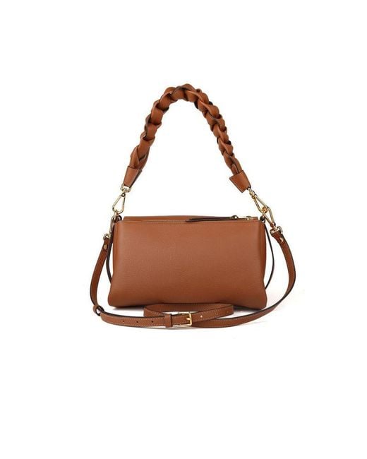 Coccinelle Brown Handbag-Cognac Cowhide Bags Handbags