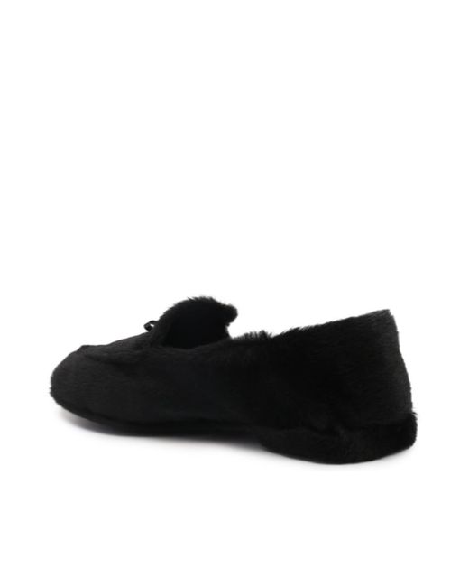 Miu Miu Black Fur Loafers
