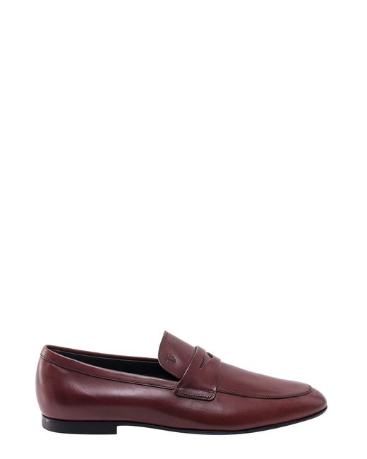 Tod's Purple Leather Loafers for men