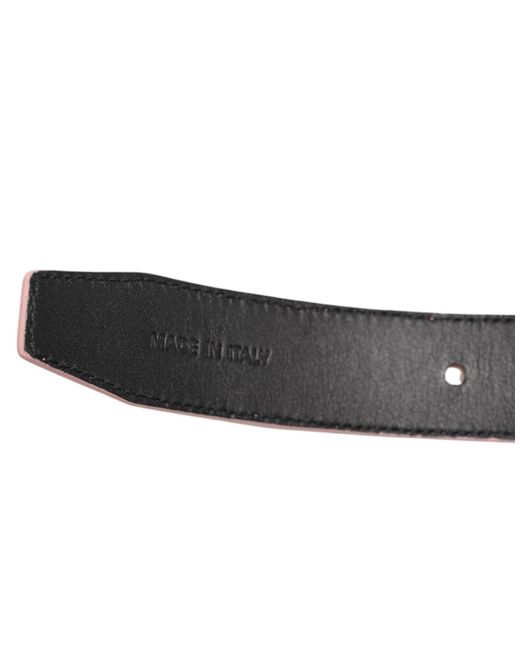 Dolce & Gabbana Pink Leather Perforated Belt for men