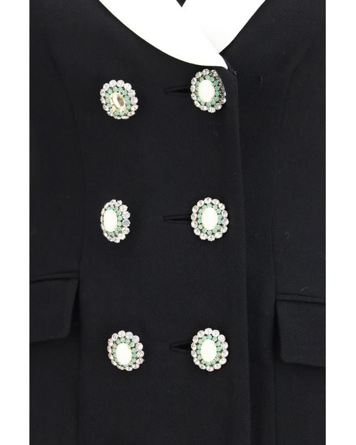 Self-Portrait Black Mini Blazer Dress Wool