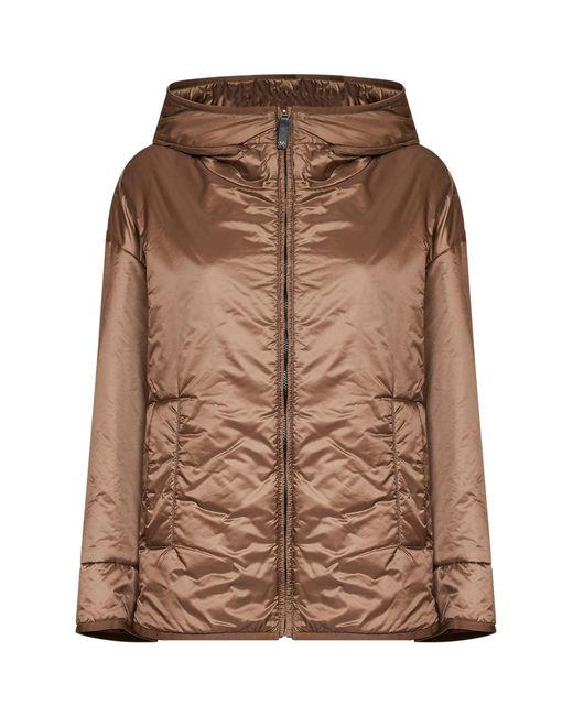 Max Mara Brown Padded Hooded Jacket Mtccleo Puffer
