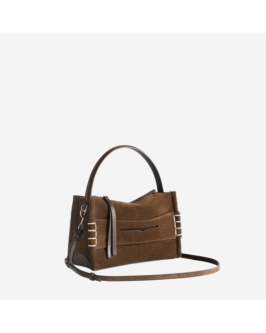 J.W. Anderson Brown Small Suede Loafer Bag Shoulder