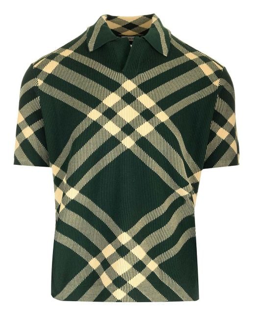 Burberry Green Merino Wool Polo Shirt for men