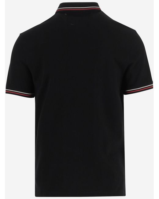 Valentino Black Cotton Polo Shirt With Logo for men