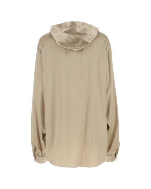 Balenciaga Natural Cappuccino Satin Oversize Shirt