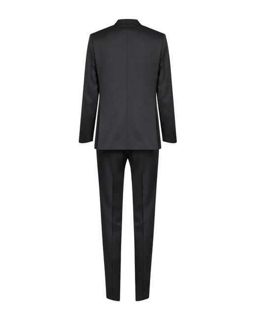 D 40 Black Virgin Wool Positano Double-Breasted Suit for men