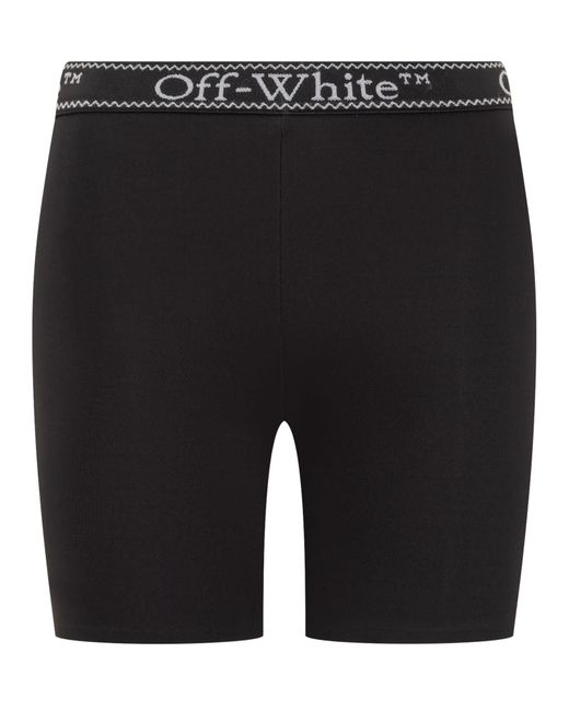 Off-White c/o Virgil Abloh Black Short Shorts With Logo Band