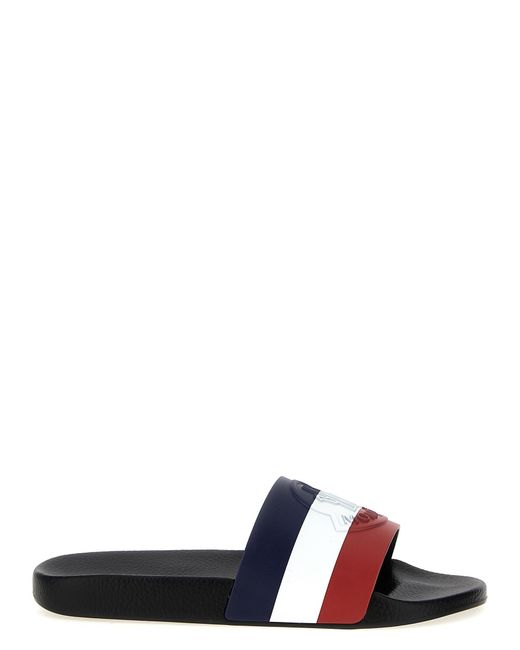Moncler White Basile Slides Elastane Sandal for men