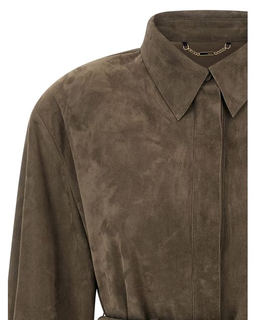 Fendi Green Suede Shirt Shirt And Blouse