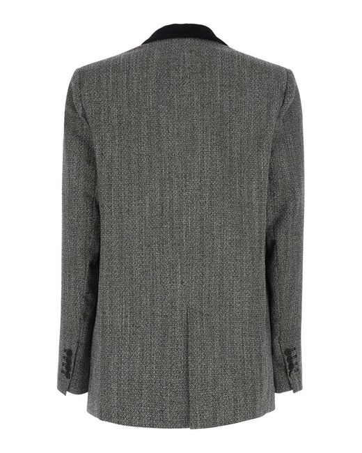 Forte_forte Black Jacket Single-Breasted Velvet Collar Polyester Blazers