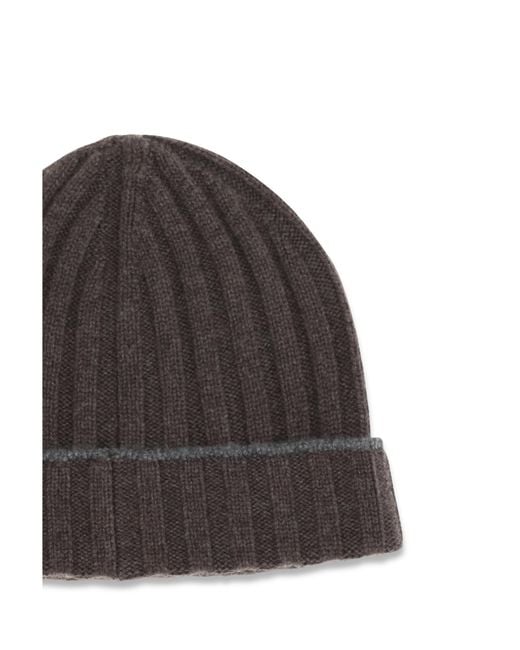 Brunello Cucinelli Black Beanie Hat Cashmere (Capra Hircus) for men