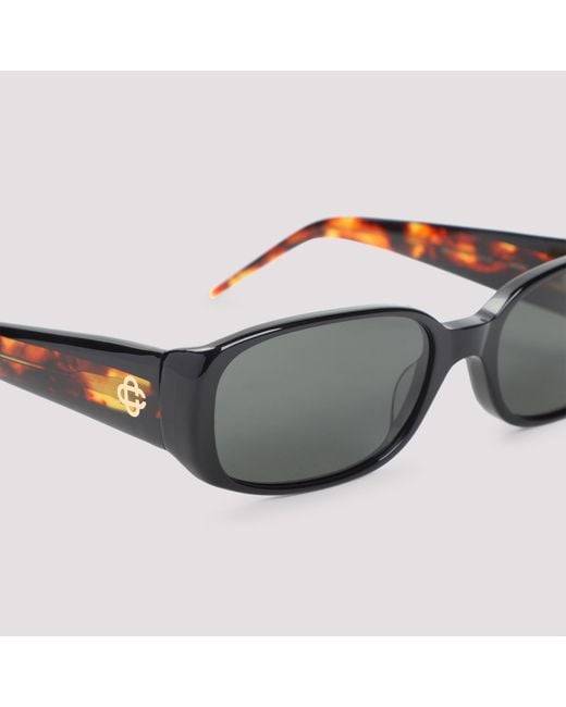 Casablanca Black Oval Stripe Acetate Sunglasses Glasses for men
