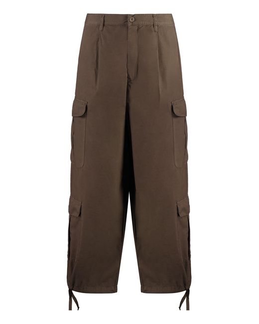 Emporio Armani Brown Cotton Cargo-Trousers for men