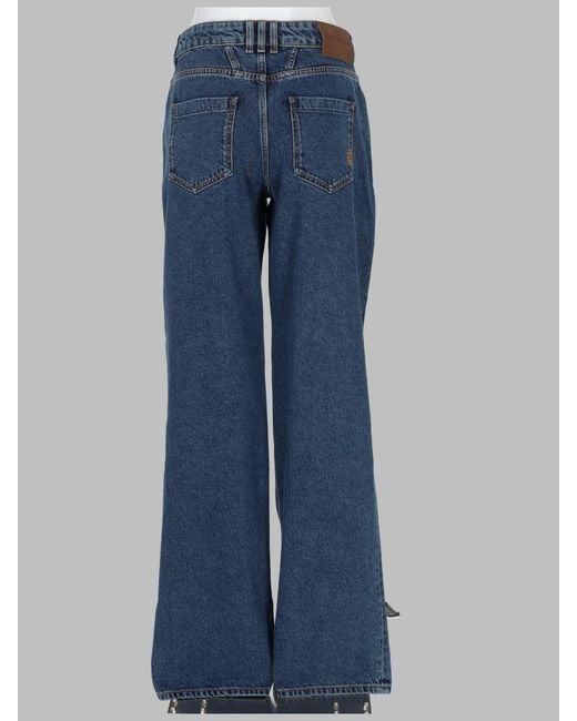 Balmain Blue Jeans Straight Leg Denim Cotton