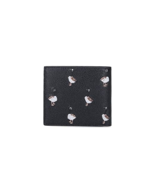 Thom Browne Black Bi-Fold Wallet Goose for men