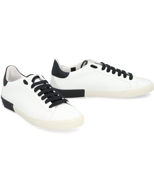 Dolce & Gabbana White Low-Top Sneakers Calf Trainers for men