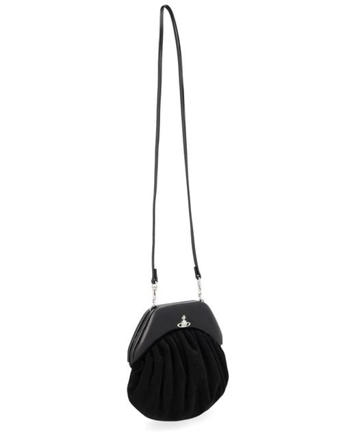 Vivienne Westwood Black Clutch Brooke Calf Leather Handbags