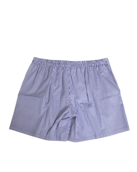 Dolce & Gabbana Purple Cotton Striped Button Fly Shorts Swimwear for men