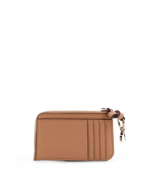 Chloé Brown Alphabet Leather Coin Purse