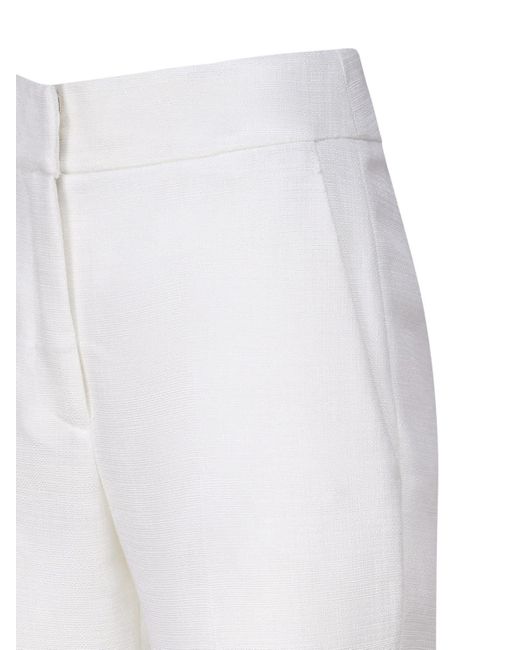 Genny White Viscose Tailored Pants