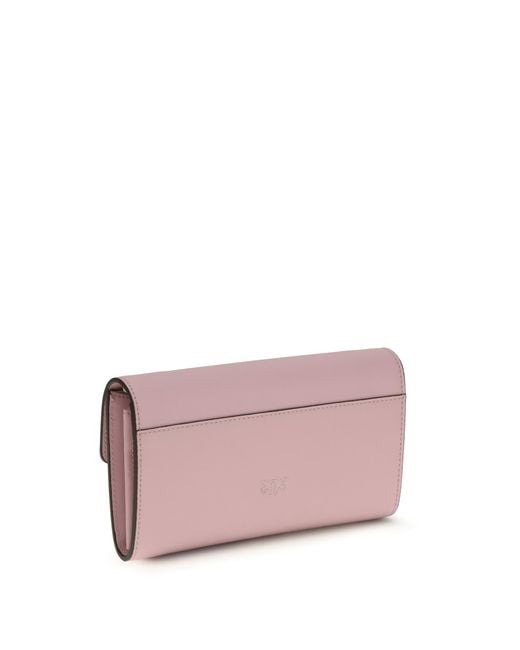 Pinko Pink Love One Wallet Calf Leather Bos Taurus
