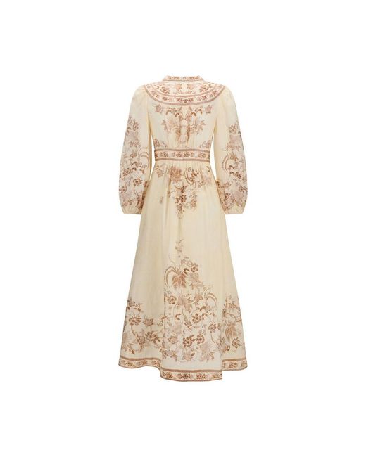 Zimmermann Natural Beige Linen Casual Dress